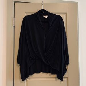 Helmut Lang Black Wrap-effect top